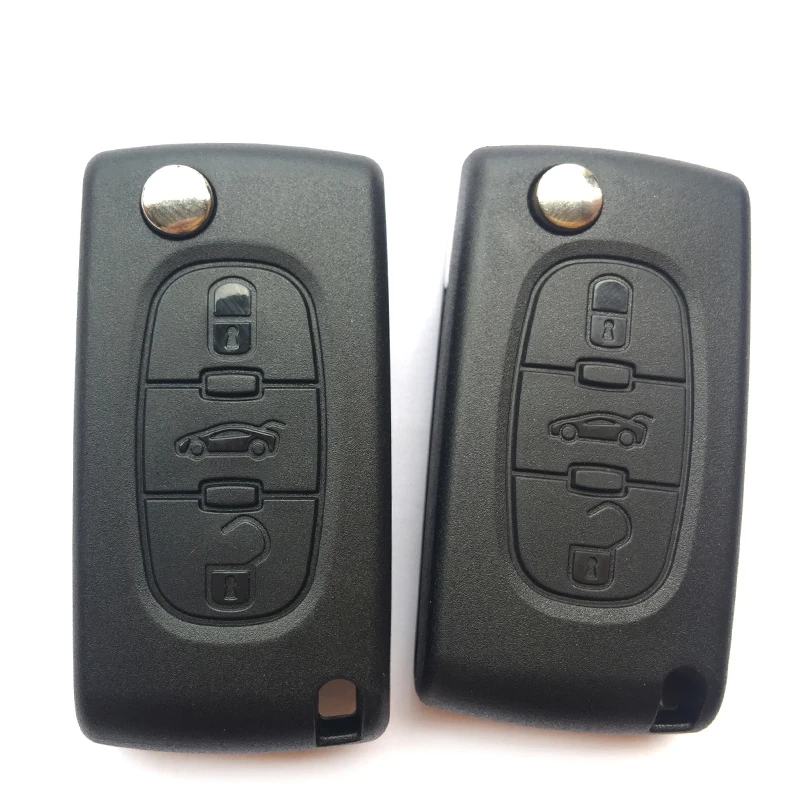 Авто пульт дистанционного ключа корпус для PEUGEOT 407 308 607 307 CE0523 Сменные 3 кнопки автомобиля Флип ключ чехол HU83/VA2 лезвие