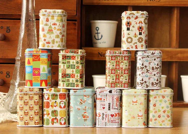 Free shipping Exclusive Christmas series mini candy take box tin wholesale 12pc/lot | Дом и сад