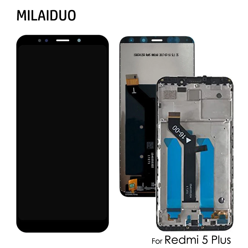ЖК дисплей для Xiaomi Redmi 5 Plus сенсорный экран дигитайзер сборка Замена Черный Белый
