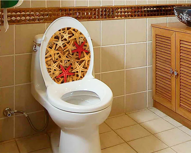 [Fundecoration] водостойкая наклейка для туалета с морской звездой украшения ванной