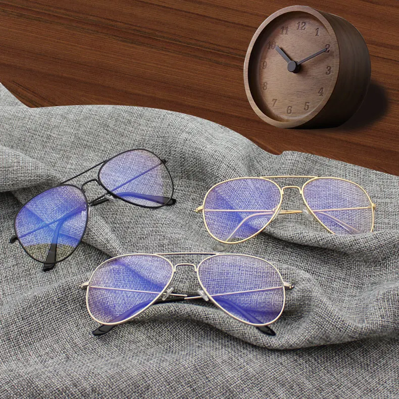 Women Men Transparent Spectacles Computer Glasses Fashion Anti Blue Ray Clear Lens Metal Frame Eyeglasses Oculos De Grau Female