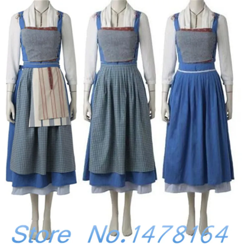 Красавица и Чудовище Принцесса Белль платье горничной косплей костюм полный