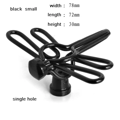 black small 1 шт Винтаж 3D Стрекоза ручка шкафа Ретро психического сплав Кухня шкаф двери тянуть ручки ящик гардеробы декоративные - Цвет: black small