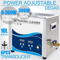 digital 10l ultrasonic cleaner degas timer heater 360w power adjustable 40khz lab dental hardware parts pcb degreaser solution