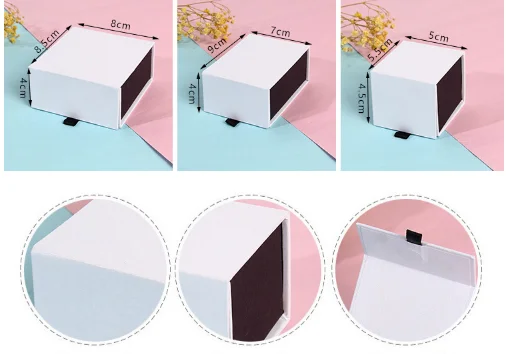 Розничная продажа белый комплект ювелирных изделий/коробка для сережек большая