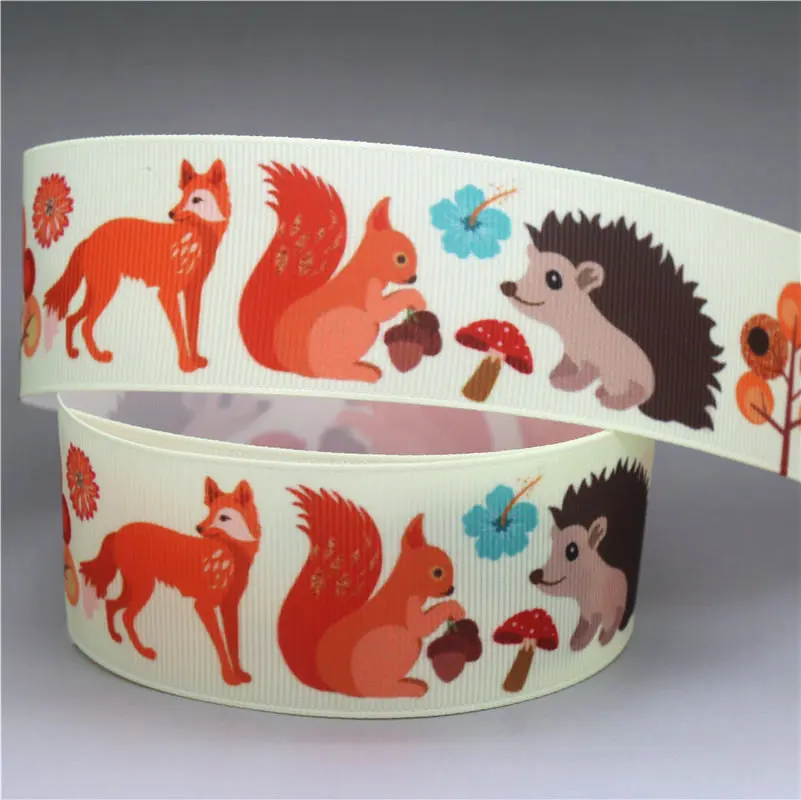 DHK 1 5 '✐ ярдов лиса олень Животные Печатные grosgrain ленточный аксессуар