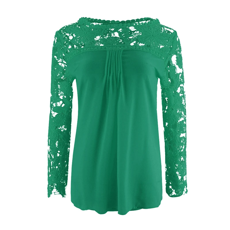 2018 Для женщин шифон Рубашки для мальчиков Blusa пикантные открытые Кружево