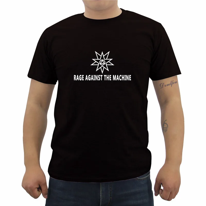 Футболка мужская летняя в стиле рэп модная рубашка с надписью Rage Against The Machine Star Fist