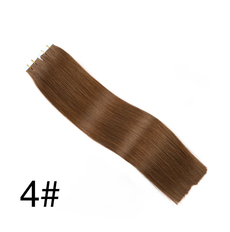 YILITE 2"-22" лента в пряди человеческих волос для наращивания 20 шт европейские натуральные волосы шелковистые прямая прядь В пряди человеческих волос для наращивания - Цвет: #4