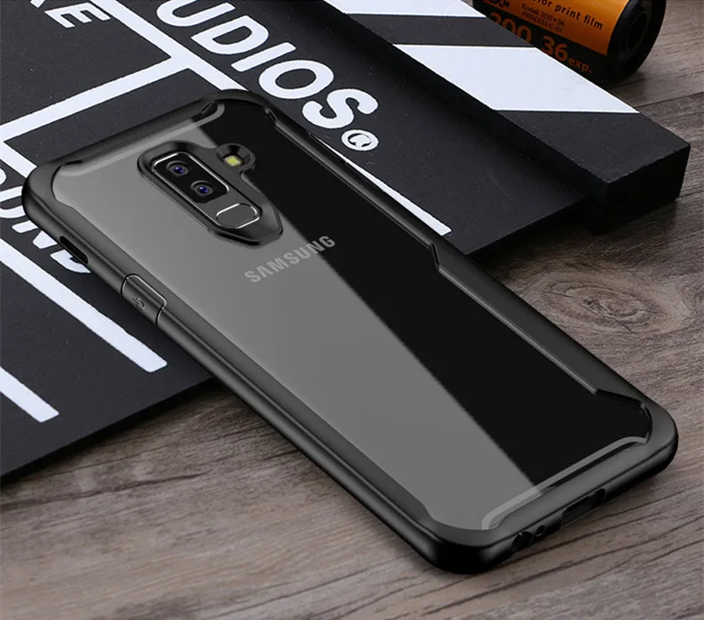 Black LUPHIE противоударный чехол для samsung Galaxy S10 S9 S8 Plus Note 8 9 прозрачный чехол для samsung A8 A6 Plus защитный чехол - Цвет: Black
