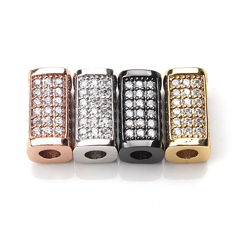 1 шт. 14*7 мм микро проложить кубического циркониевая трубка золото серебристый