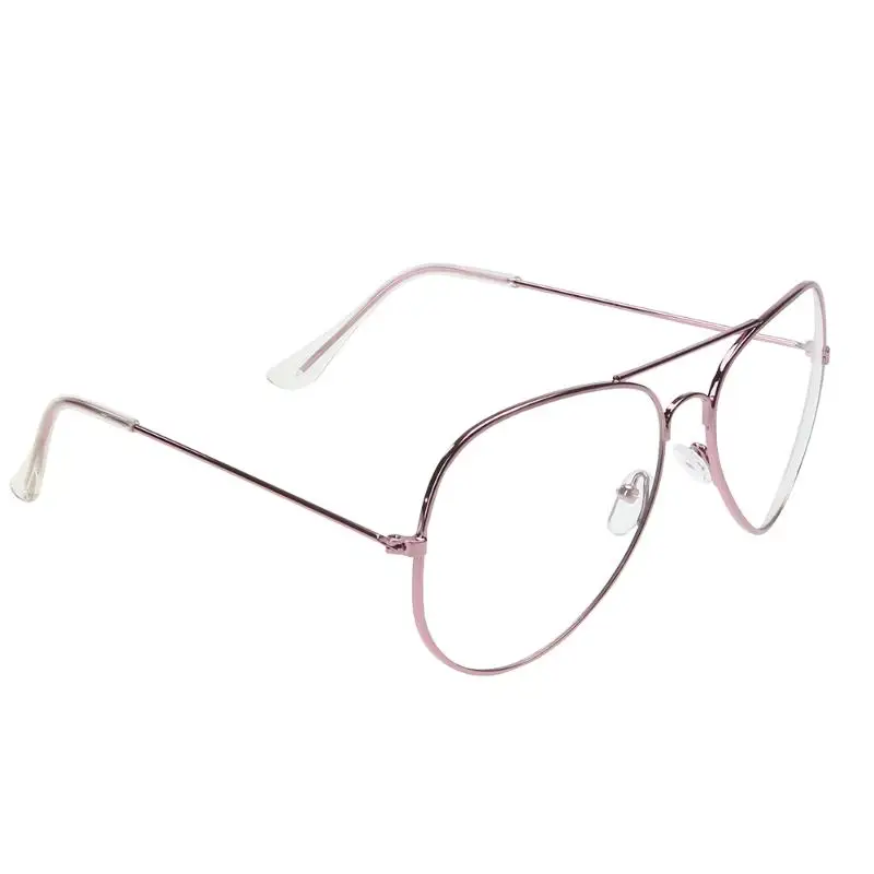 Женские и мужские очки с прозрачными линзами металлические в металлической