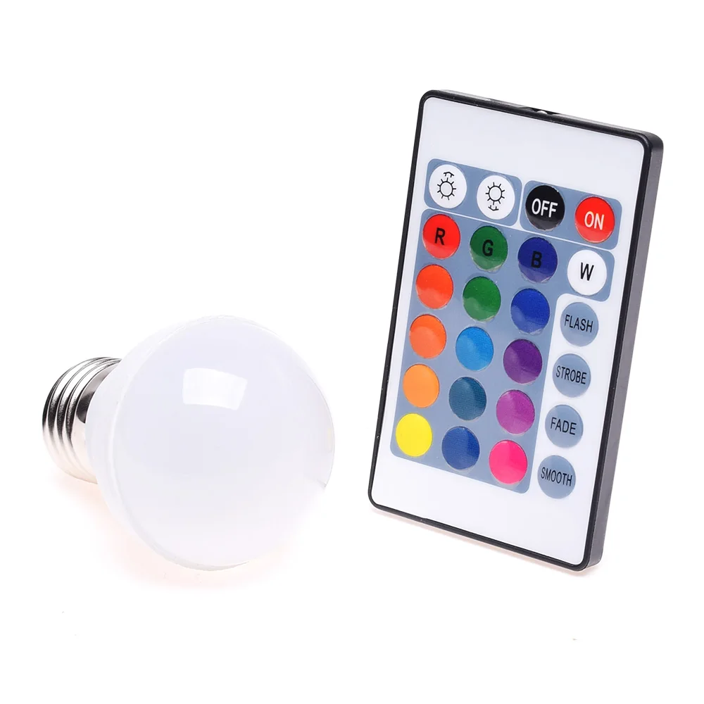 Новая светодиодная RGB лампа 3 Вт E27 85-265 В переменного тока с изменением цвета или