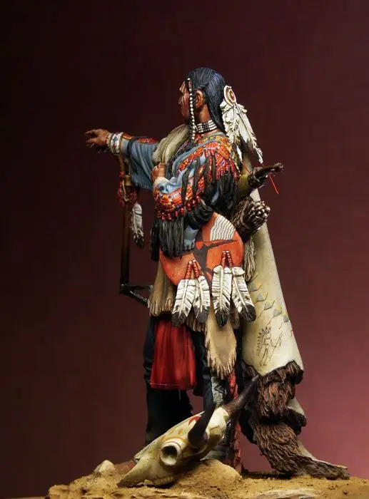 Новинка несобранная фигурка офиса Sioux Warrior 1/24 75 мм набор из смолы игрушки сделай