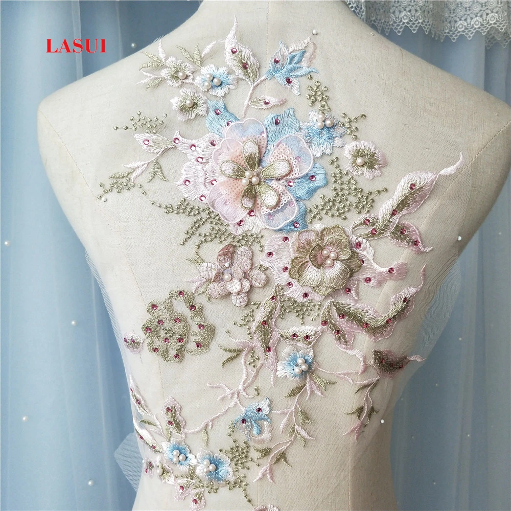 LASUI 35 см * 28 Красивые Изящные 3D Блестки из бисера паста алмазная Кружевная