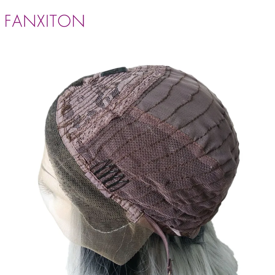 Женские волнистые парики FANXITON белые синтетические передние для косплея из