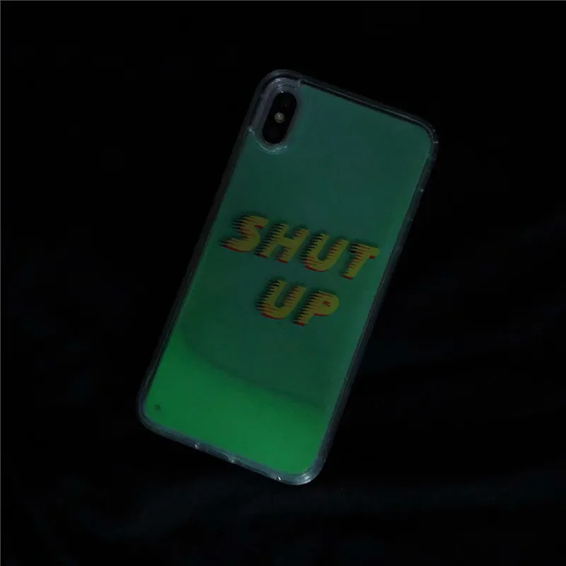 Наша сделка Роскошный светящийся чехол для iPhone XS MAX XR X 8 7 6 6s плюс модный однотонный динамический жидкий песок.