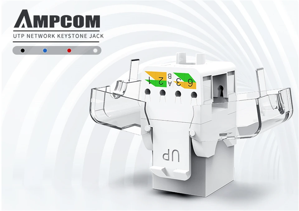 CAT6/CAT5e инструмент меньше трапецеидальное гнездо, AMPCOM RJ45 UTP Keystone модуль адаптера без Пробивной требуется инструмент муфты-1/2/10 шт. в комплекте