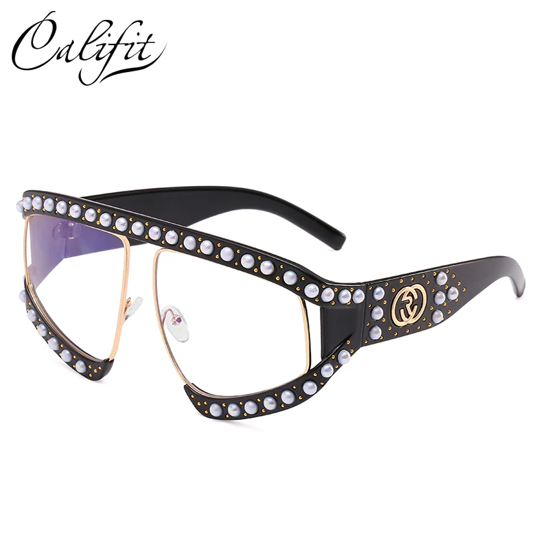 CALIFIT Винтажные Солнцезащитные очки оверсайз женские роскошные брендовые