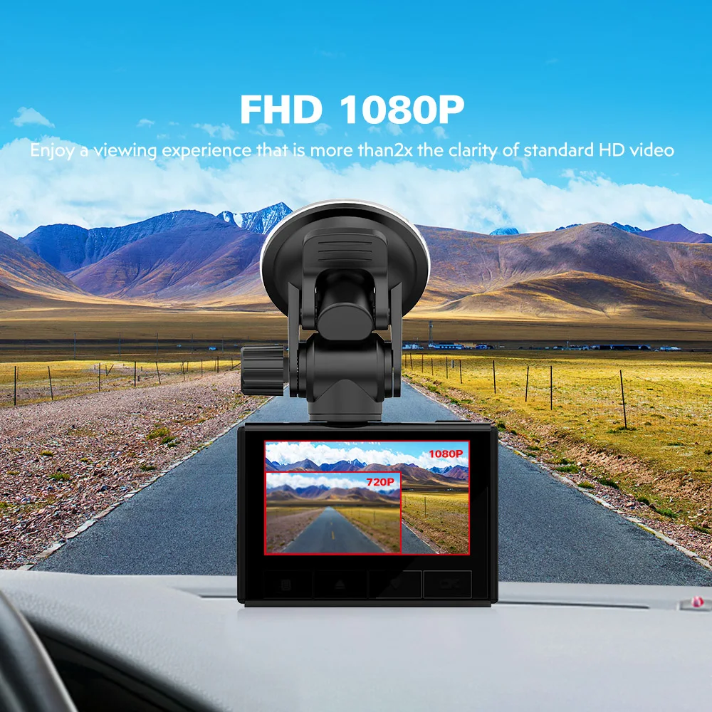 Автомобильный широкоугольный видеорегистратор экран 2 45 дюйма IPS Full HD 1080P