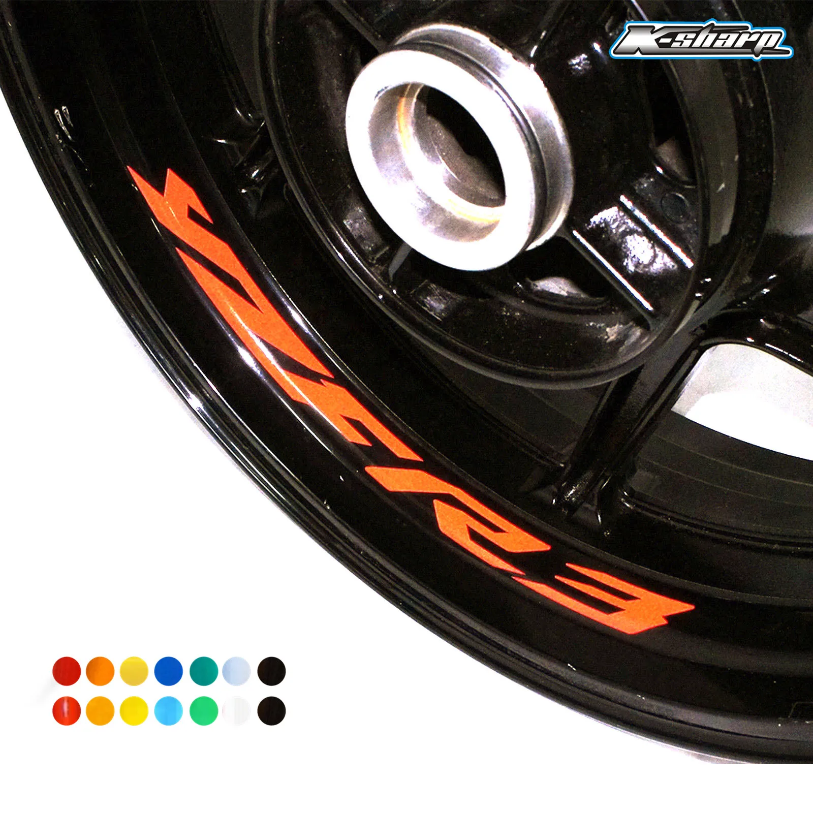 

8 X custon inner rim decals wheel reflective sign Stickers stripes FIT YAMAHA YZF R3