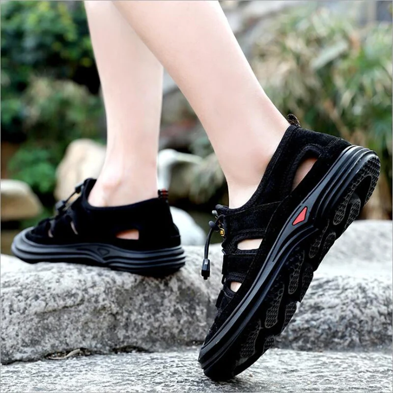 WOOY! Yow/мужские сандалии пляжная обувь повседневные на толстой подошве тапочки из