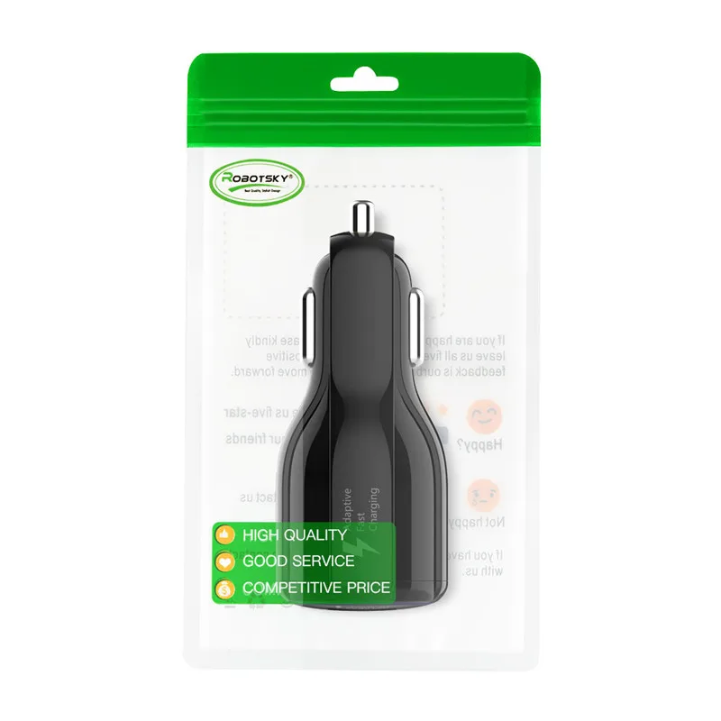 Robotsky 5V 3.1A быстрое USB Автомобильное зарядное устройство с двумя портами зарядное устройство для телефона светодиодный адаптер для iPhone samsung huawei Xiaomi