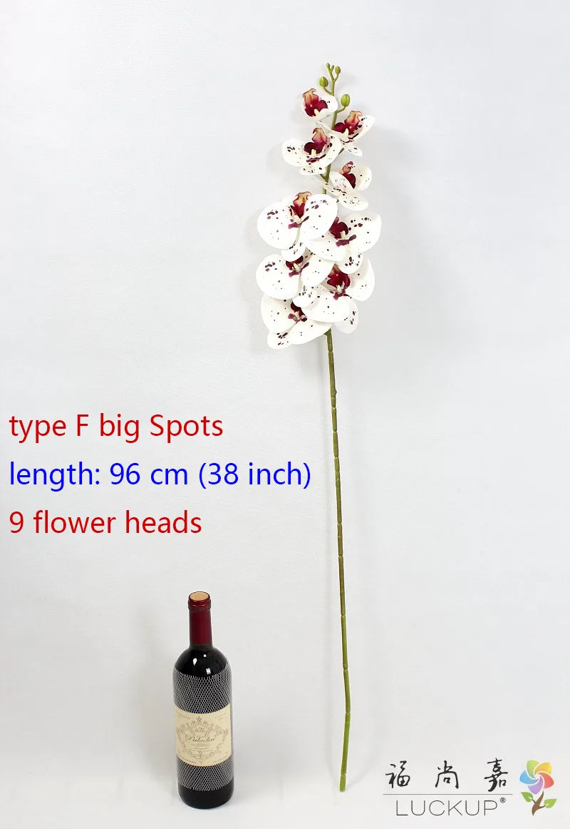 type F big Spots 1 стволовых Шелковый Искусственный цветок Мотылек Орхидея Бабочка Орхидея для дом свадебное праздничное украшение 6 видов 12 Цветов F152 - Цвет: type F big Spots