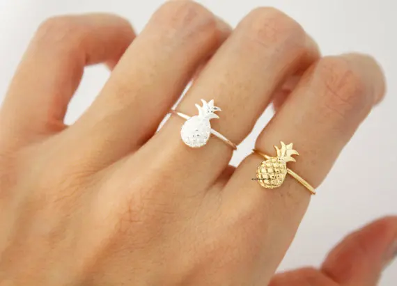 Женское кольцо с ананасом Daisie регулируемое в стиле ретро фруктами | Украшения и