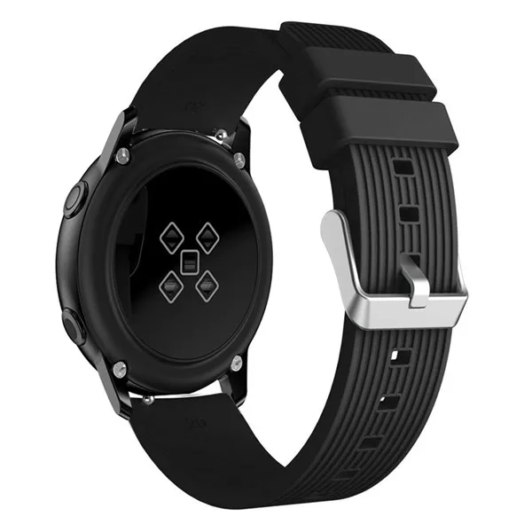20 ремешок для часов, мм силиконовый браслет для samsung Galaxy Watch active Band умный браслет спортивные Сменные аксессуары ремешок для часов - Цвет: Черный