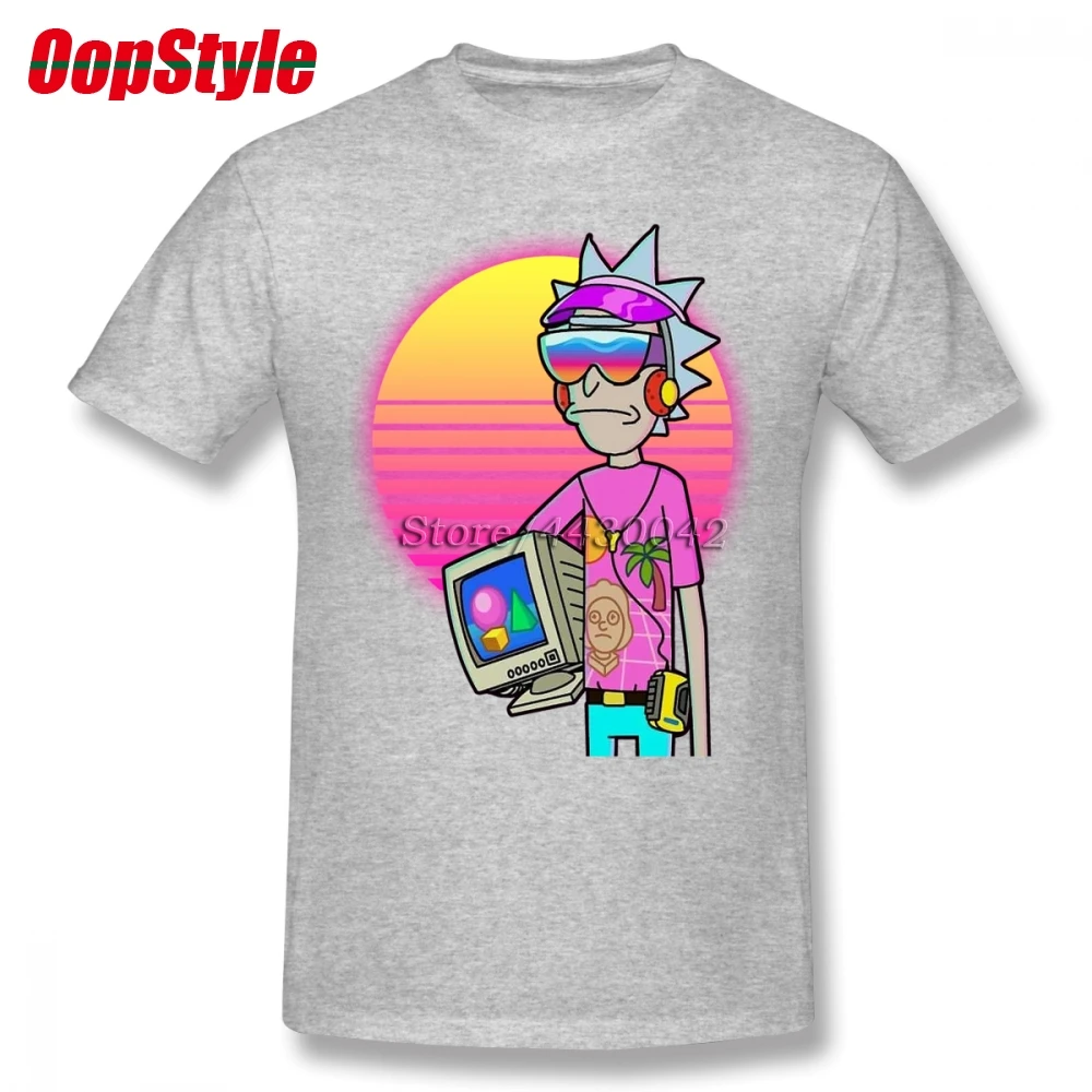 Мужская футболка с коротким рукавом Vaporwave Rick хлопковая Футболка большого размера