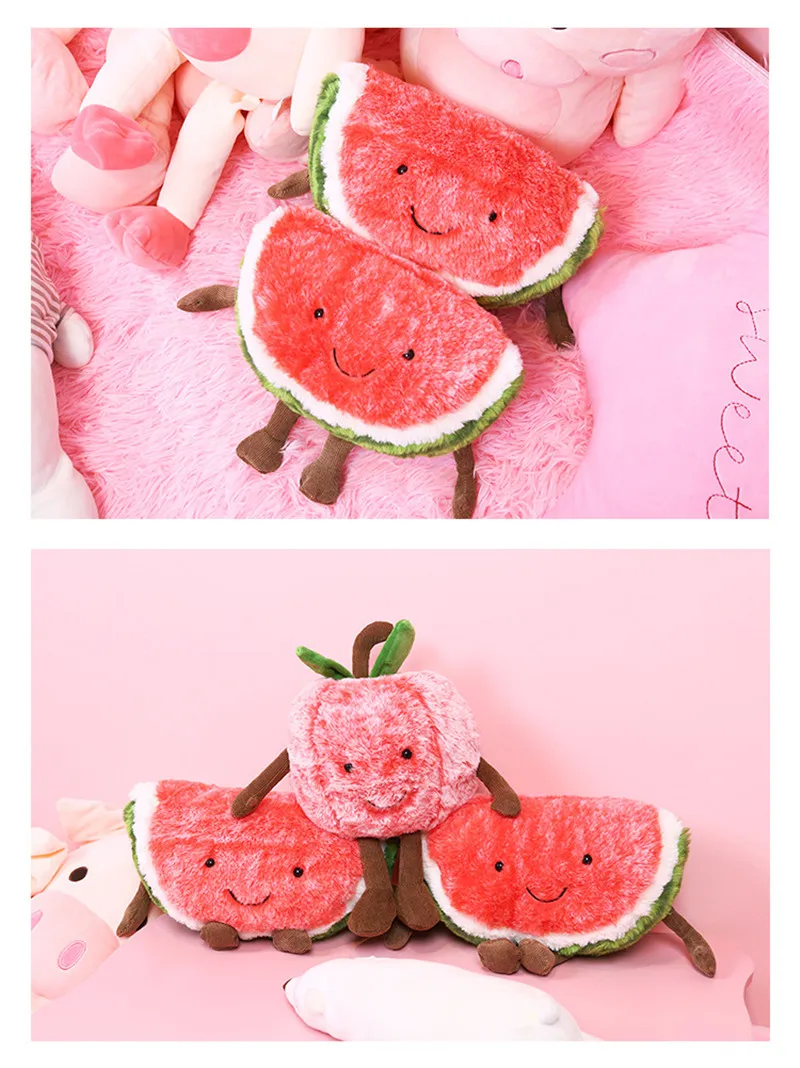 Новые фрукты овощи плюшевые игрушки Фрукты Арбуз вишня мягкая подушка диван игрушки для детей подарок для девочек