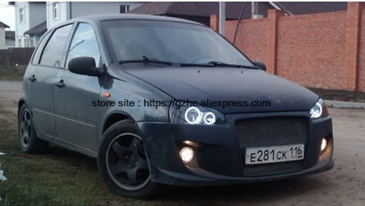 Для Lada Kalina 1119 1118 1117 119 117 2005-2013 ультра яркий дневной свет DRL CCFL ангельские глазки демон глаза комплект Теплый Белый Halo Кольцо