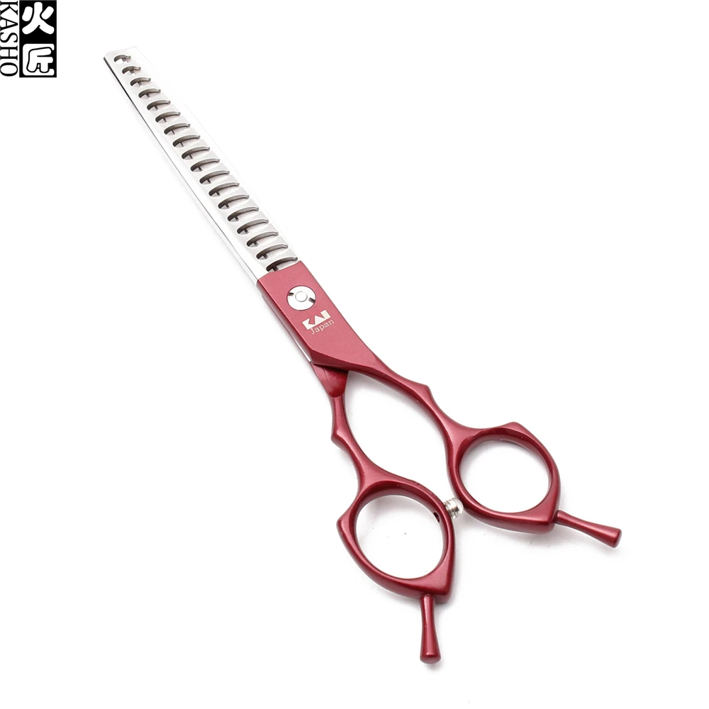 H9029 6.5In. 440C Kasho красный цвет прямой сдвиг филировочные ножницы Собака Ножницы Уход