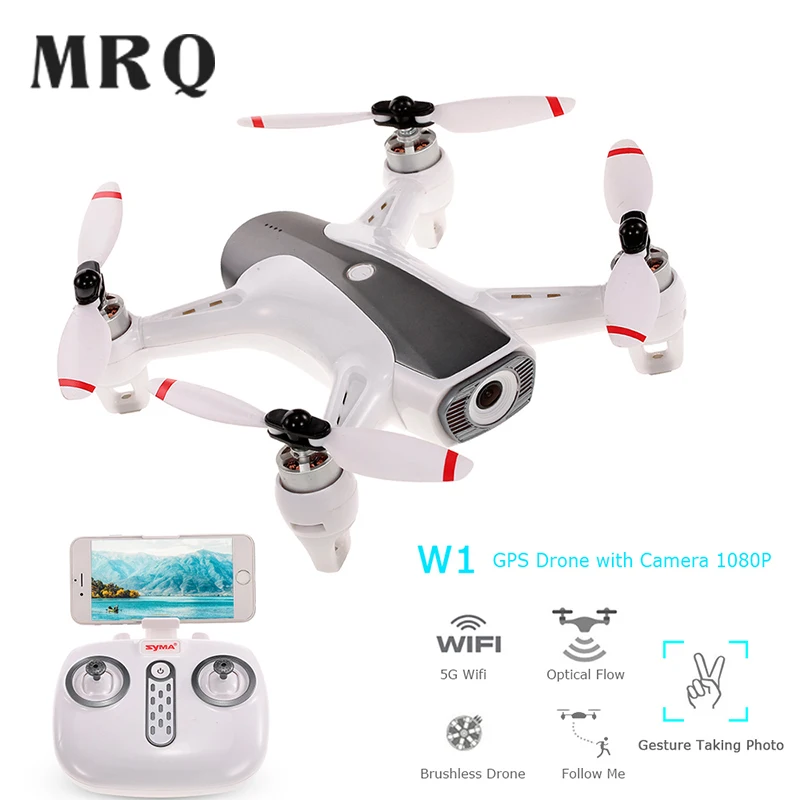 Новейший SYMA W1 GPS Дрон с Wifi FPV 1080P камера follow me бесщеточный Квадрокоптер управление