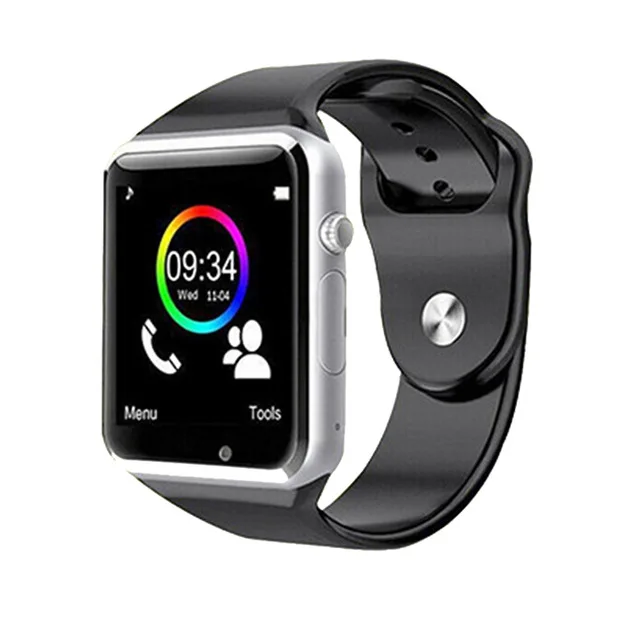 A1 наручные часы Bluetooth Смарт часы телефон фитнес Шагомер SIM Камера Smartwatch для apple Android Facebook Whatsapp дети ребенок - Цвет: silver black