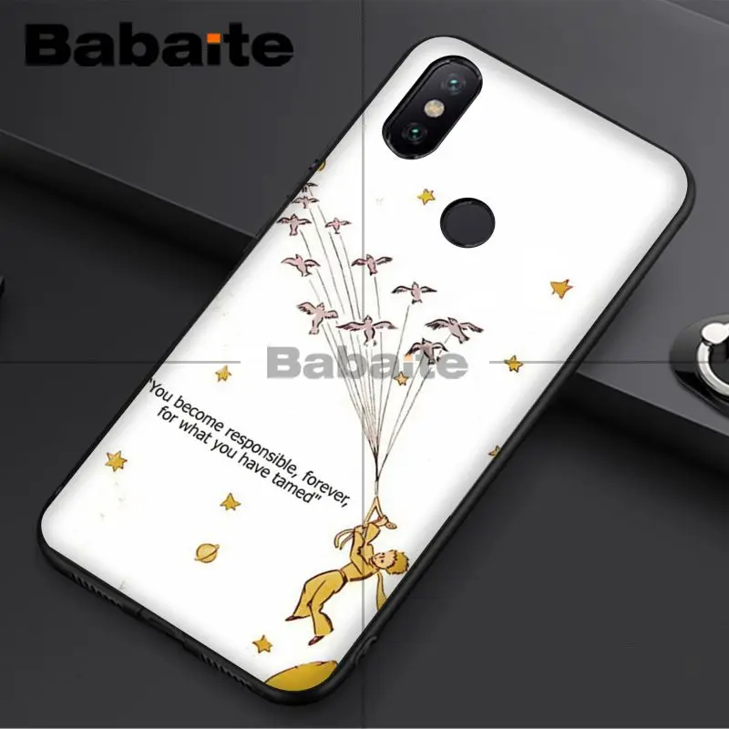 Babaite The Little Prince and the Fox Black Cell Phone Case For redmi 5plus 5A 6pro 4X note5A note4x note6pro 6A Mobile Cover | Мобильные