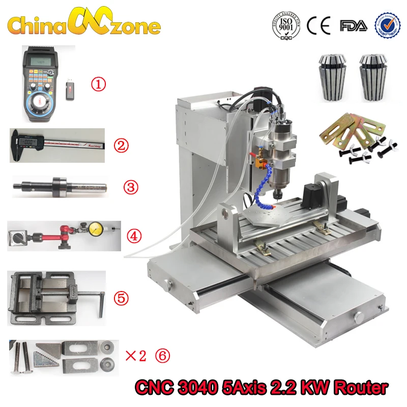 

Фрезерный станок с ЧПУ 3040, 5-осевой фрезерный станок с ЧПУ, 4-осевая рама 2,2 кВт, гравировальный станок, сверлильный Режущий стол, водяное охла...