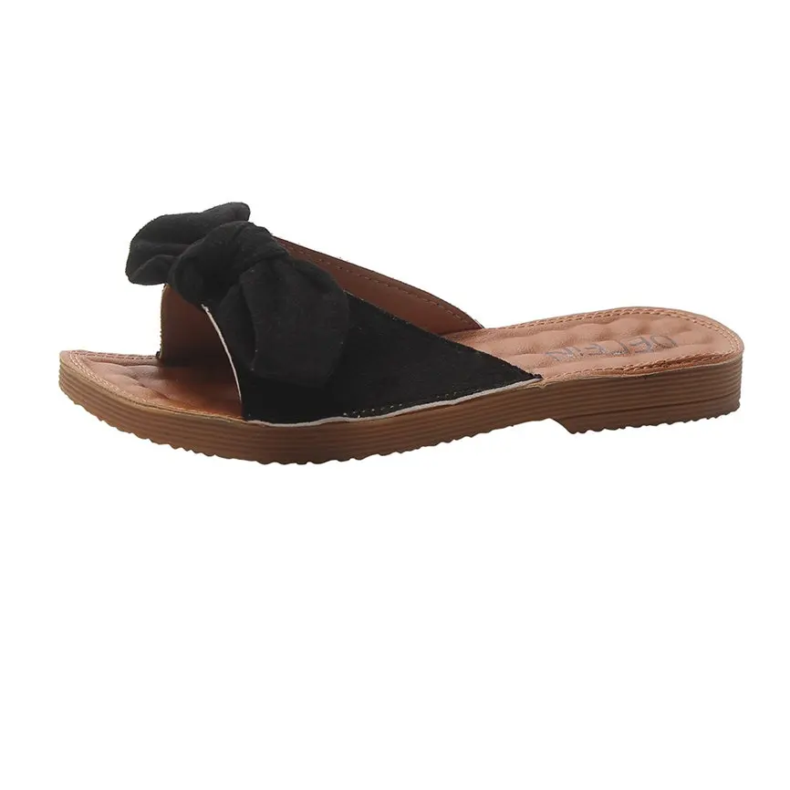 

Women Slippers Fashion Women Summer Butterfly-Knot Slipper Flat With Beach Slippers Slides For Women Women Summer Shoes