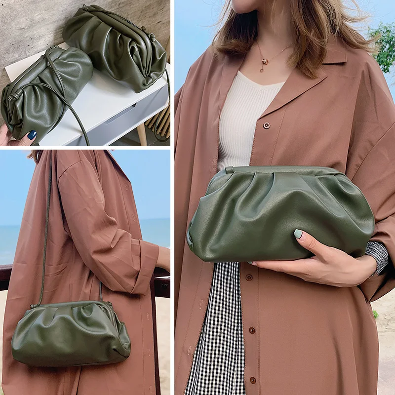 2021 Дамская Мода Клецки сумка известного бренда из мягкой кожи для женщин сумки в