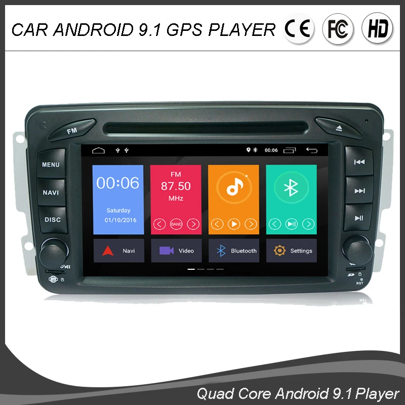 7-дюймовый android 9 0 четырехъядерный автомобильный DVD GPS плеер для Mercedes Benz C-Class W203