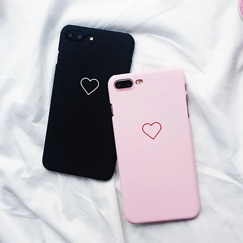 Чехол LOVECOM Love Heart с графическим рисунком для iPhone 11 Pro Max XS XR XS Max X 5 5S 6 6S 7 8 Plus, чехол на заднюю панель из матового жесткого поликарбоната