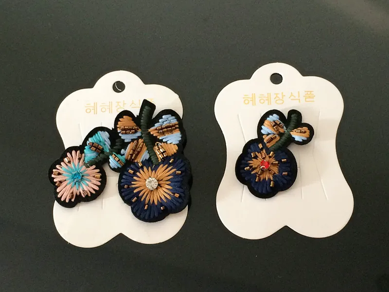 1 шт. цветочные Вышитые нашивки 3D цветы сливы вышивка бисером аппликация для