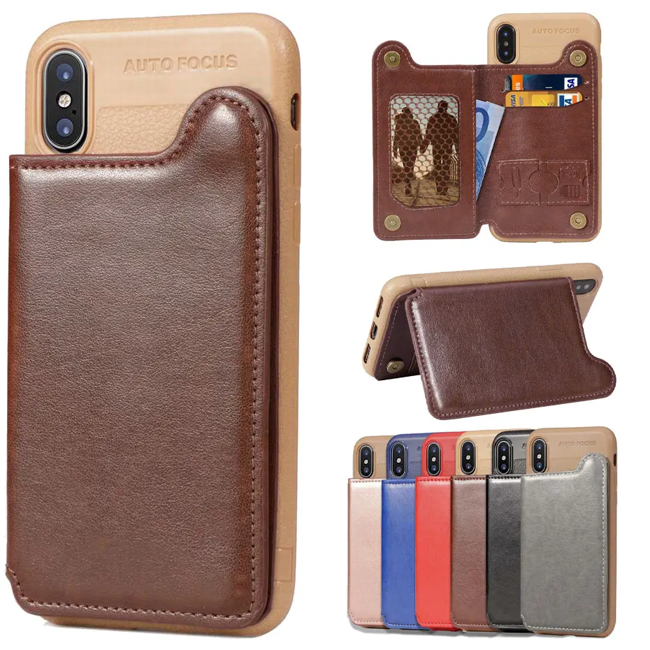 Чехол с держателем для карт iPhone X XS Max XR 6 6s 7 8 Plus чехол из искусственной кожи +