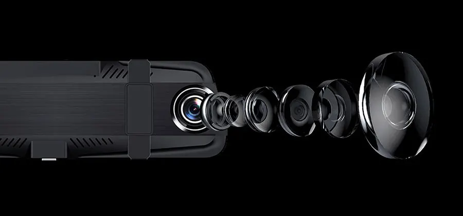 Olysine 10 ''ips сенсорный видеорегистратор Full HD 1080P Автомобильный видеорегистратор поток медиа зеркало заднего вида регистратор видеорегистратор Двойной объектив видео регистратор