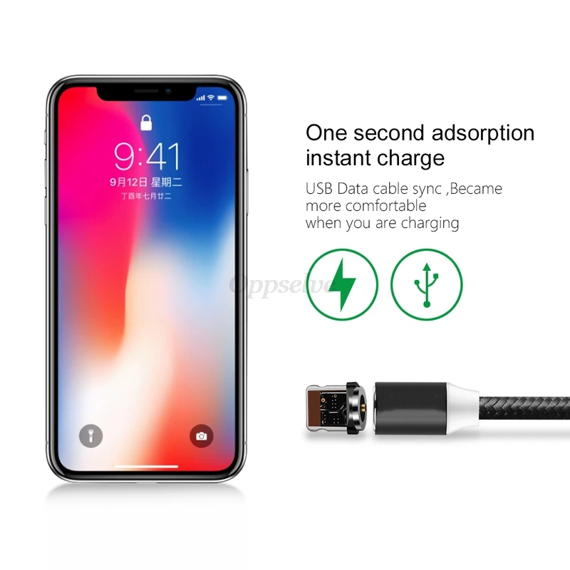 Магнитный кабель Oppselve Micro USB C адаптер для быстрой зарядки телефона магнитное