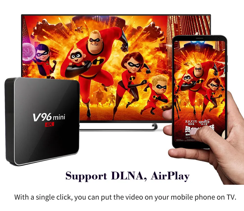 V96 Мини Android 7,1 Smart tv Box 2 Гб 16 Гб IP tv BOX Allwinner H3 четырехъядерный H.265 4 K 1,5 ГГц WiFi медиаплеер приставка