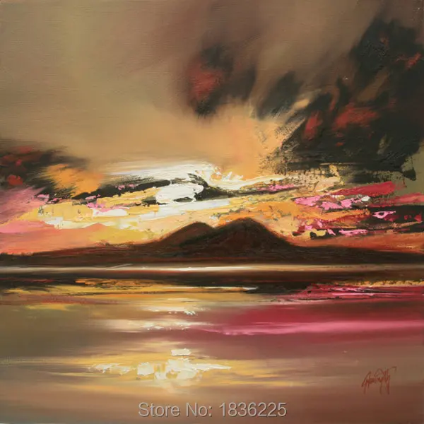 Бесплатная доставка искусство 100% ручная роспись современный закат небо пейзаж