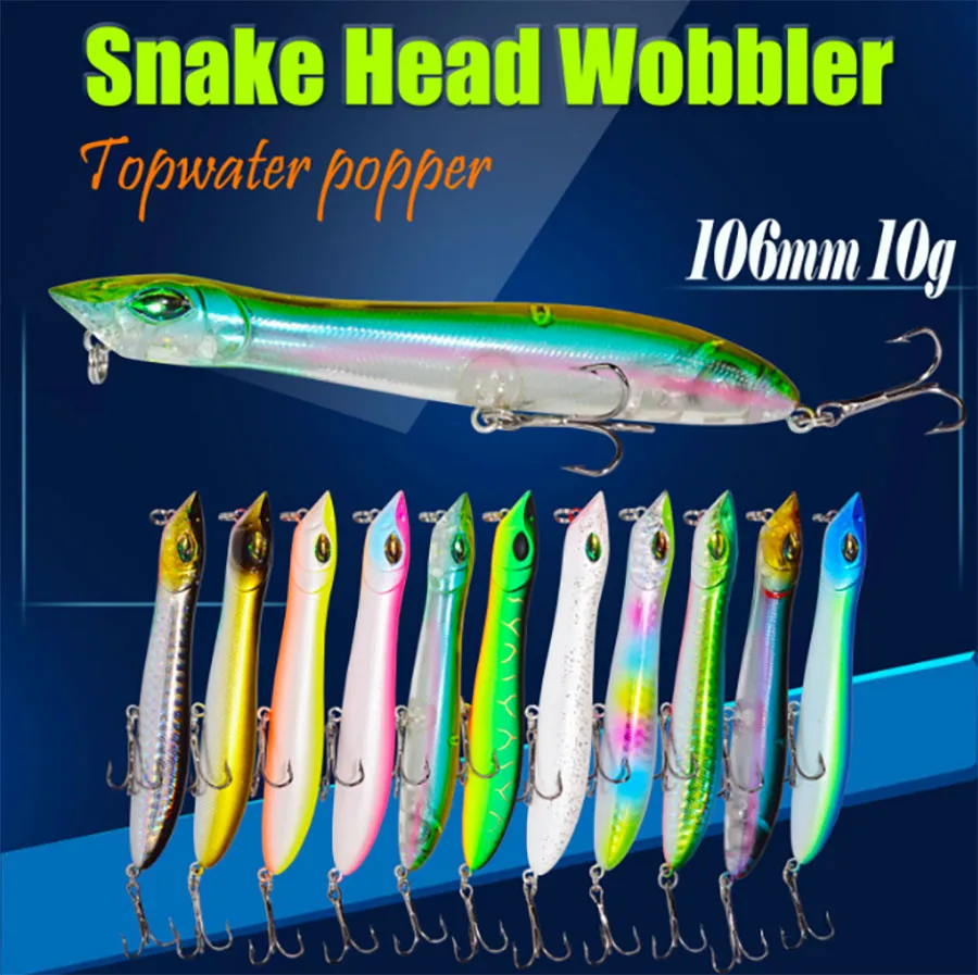 Морская рыболовная приманка SEAYOU воблер с головой змеи|fishing tackle|popper baitwobbler lure |