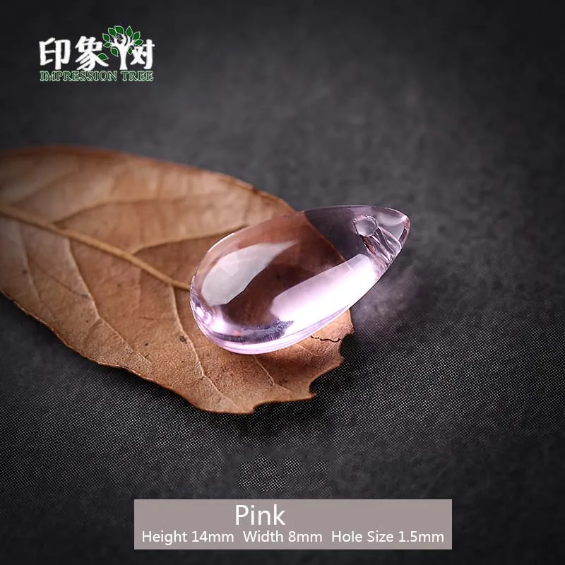 Pink 10pcs Стеклянные кабошоны в форме капли, 10 шт., 14х8 мм, элегантные подвески ручной работы для ожерелья, фурнитура для самостоятельного изготовления ювелирных украшений, модель 16014 - Цвет: Pink 10pcs